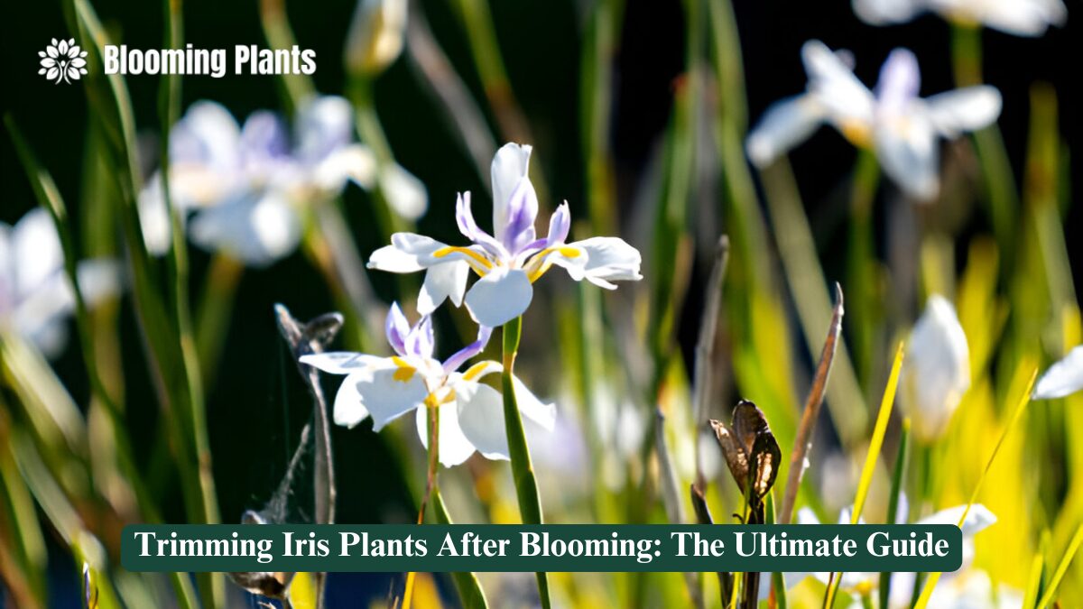 trimming iris plants after blooming